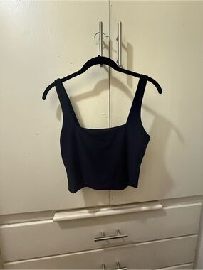 Better Be Black Square Neck Crop Top